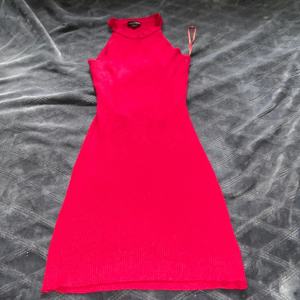 cute red knitted dress